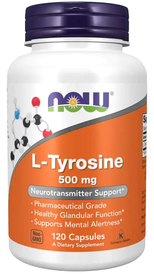 L-Tyrosine 500mg 120cap Now Foods - Image 1