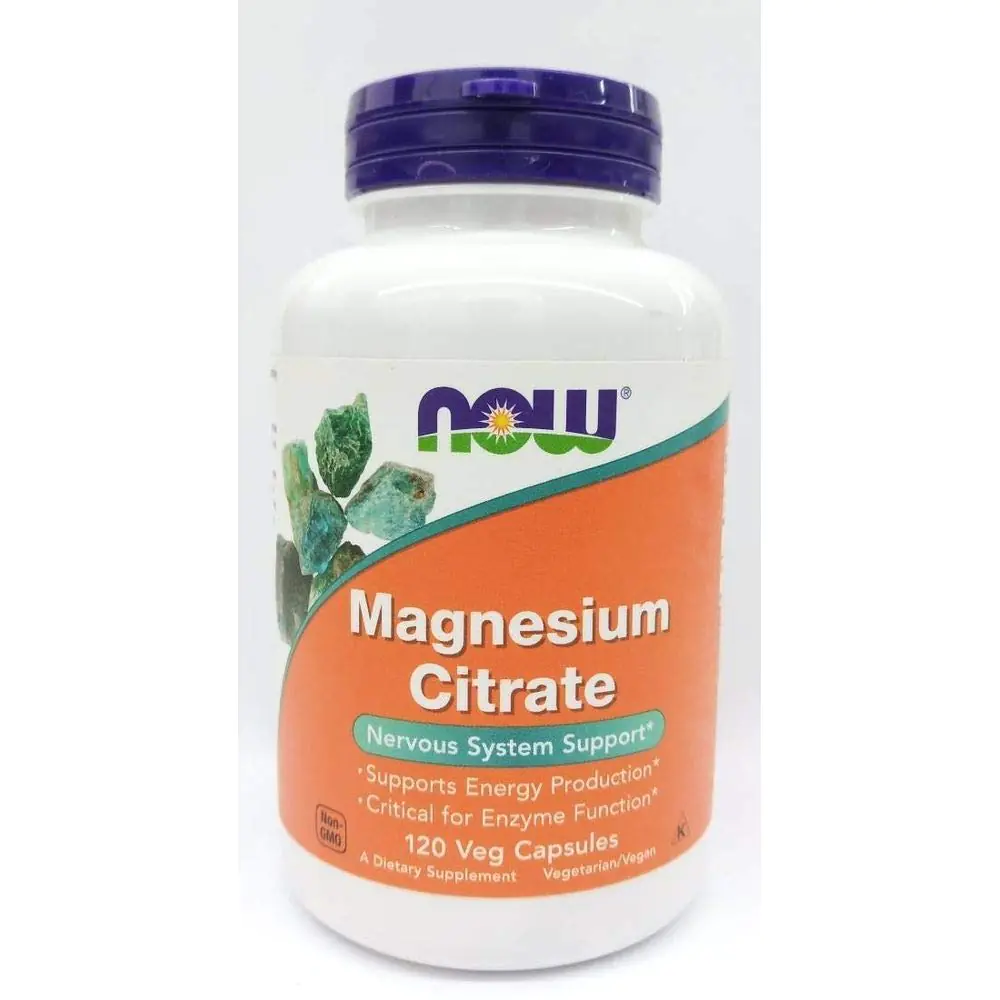 Magnesium Citrate 120caps Unflavoured Now Foods - Image 1