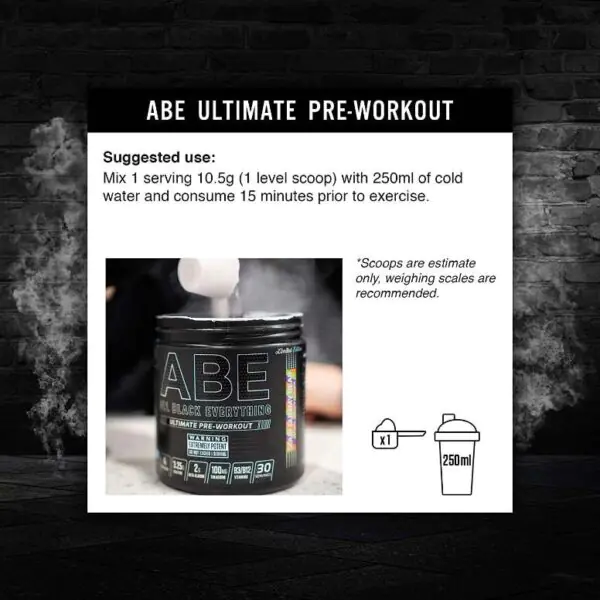 ABE – All Black Everything Pre Workout 30 Servings Applied Nutrition - Image 3
