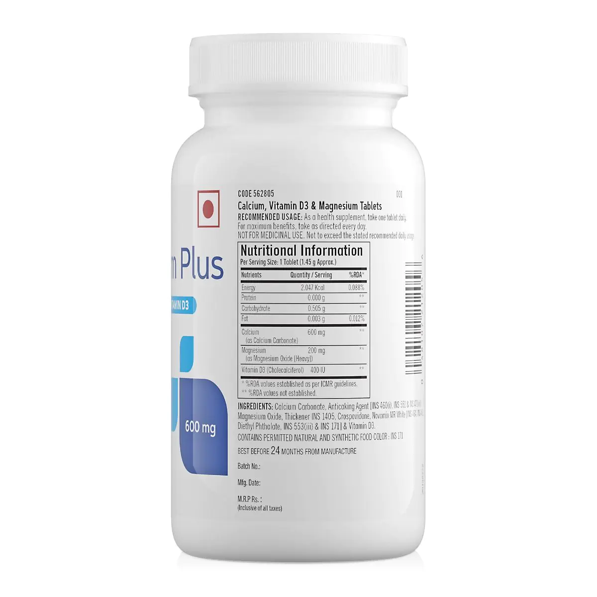 Calcium Plus 1000 With Magnesium Vitamin D-3 GNC - Image 2