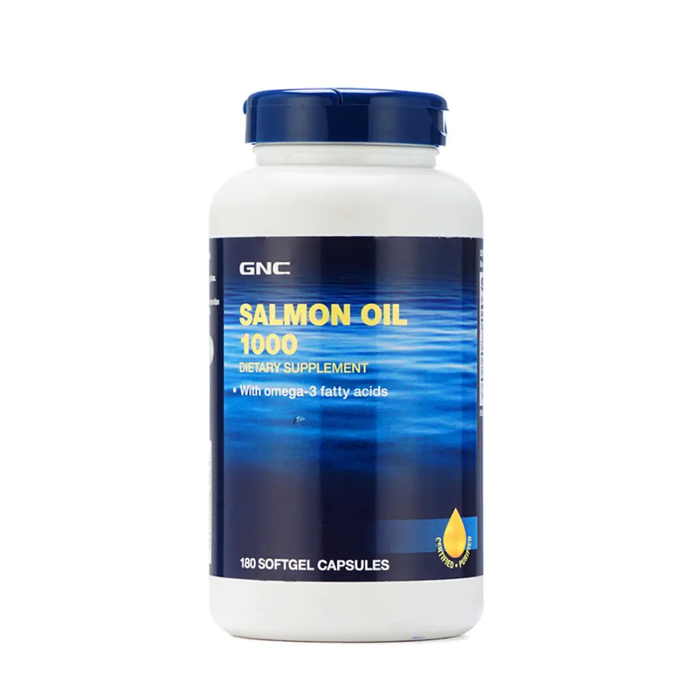 GNC-Salmon-Oil-1000Mg-180-Capsules1.jpg Salmon Oil 1000mg 180softgel Gnc - Image 1