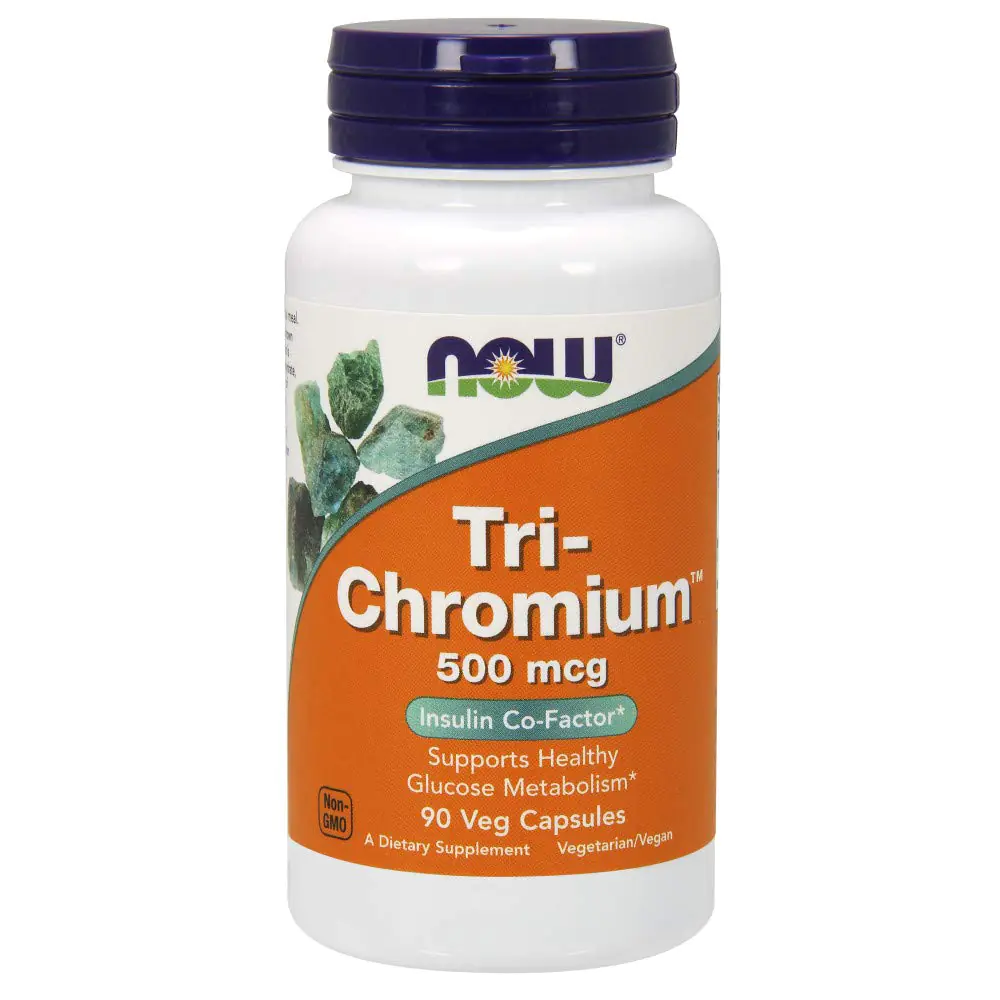 Now-Tri-Chromium-500mg-100-Capsules.jpg Tri-Chromium 500mcg 90caps Now Foods - Image 1