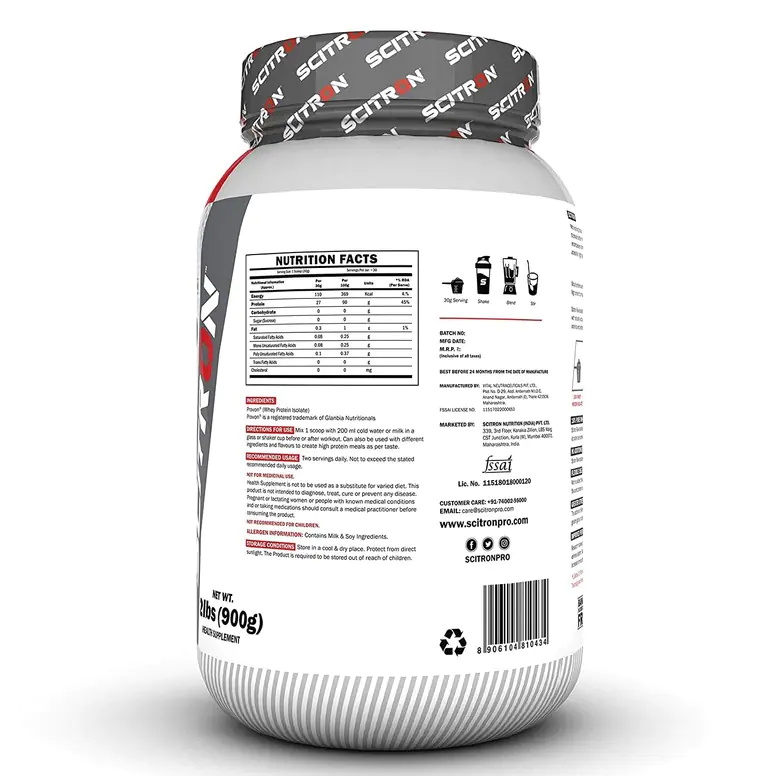 Scitron Super Whey Isolate Protein Powder 2Kg- Double Rich Chocolate (24g Protein, 6.3g BCAAs, 13.2g EAAs)| Maximize your muscle-building potential and boost muscle recovery. - Image 3
