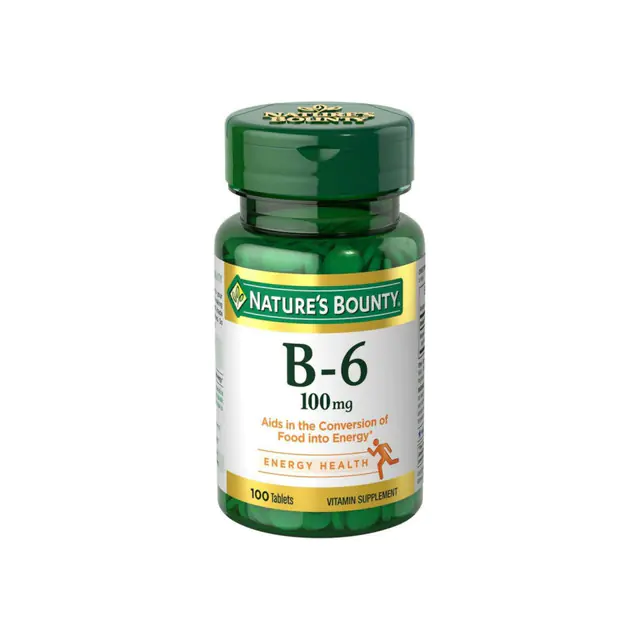 Vitamin B-6 100 mg , 100 Tablets Nature’s Bounty Vitamin B-6 100mg 100Tab Unf Nature's Bounty - Image 1