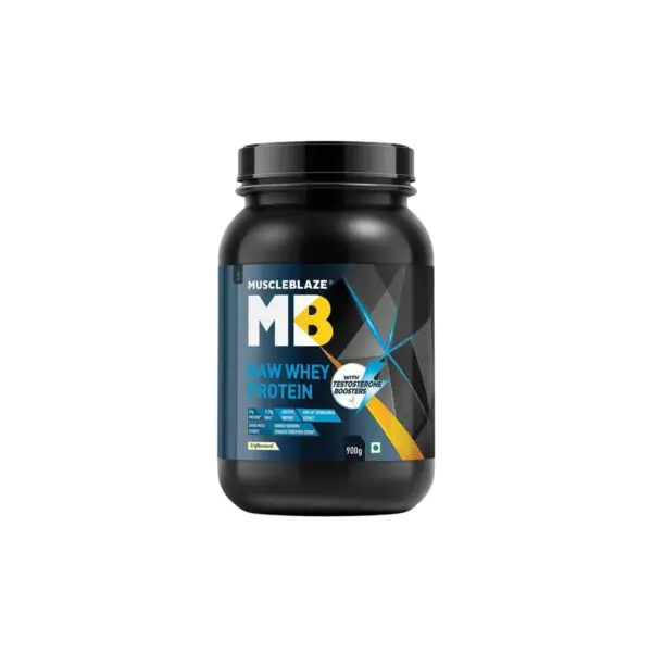 Raw Whey Protein with Testosterone Boosters 900Gms/2Lbs MuscleBlaze - Image 1