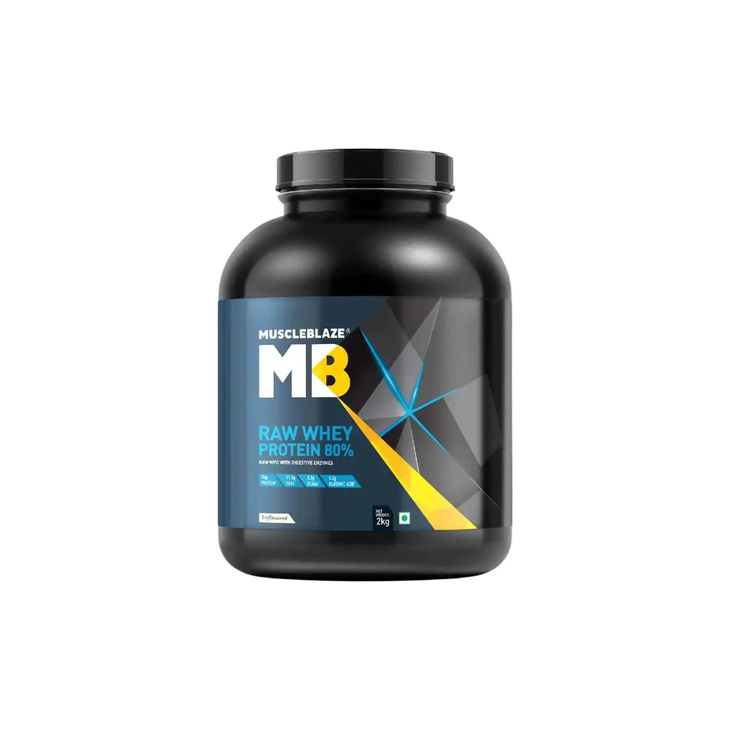 Raw Whey Protein 2kg Unflavoured MuscleBlaze - Image 1