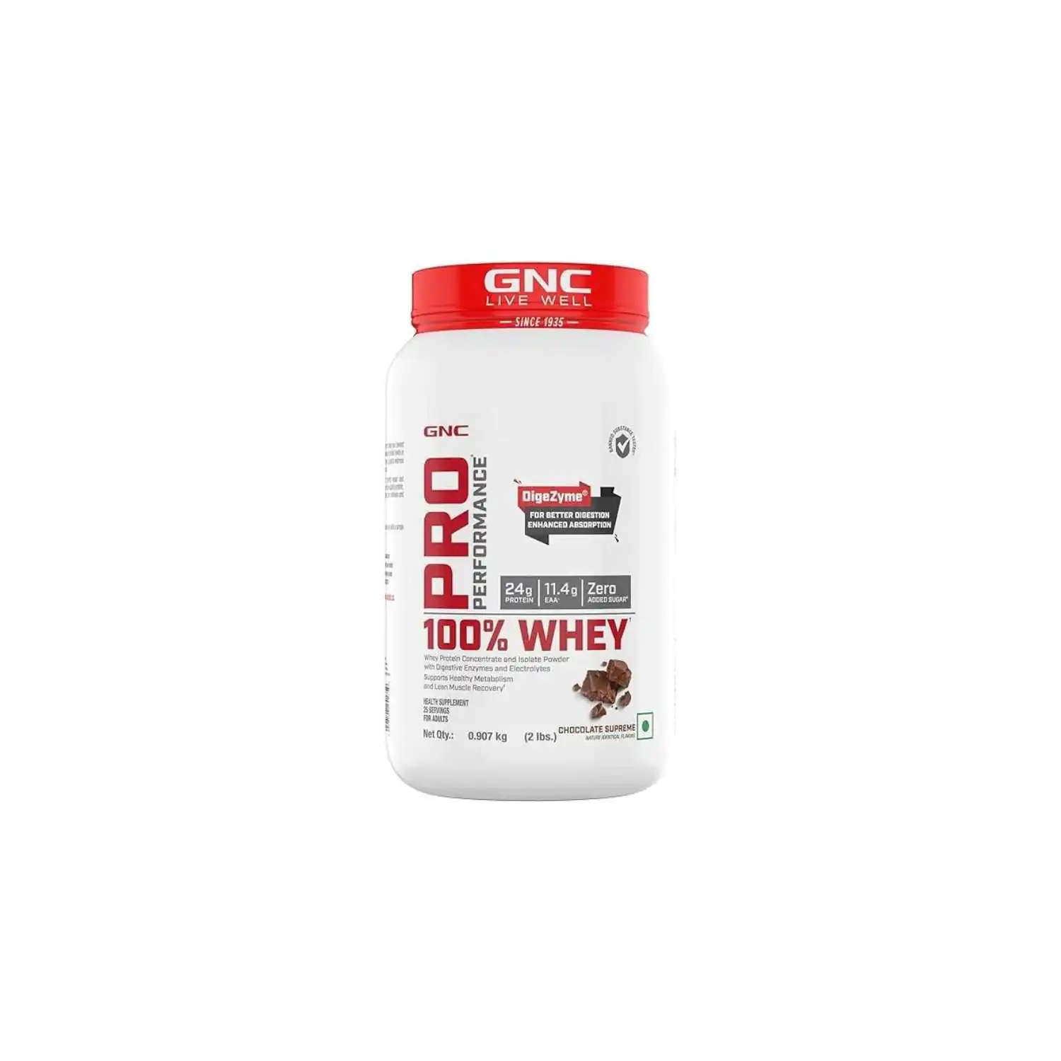 Pro Performance 100% Whey Protein 2lbs Chocolate Fudge GNC Pro Performance 100% Whey Protein GNC 2lbs - Image 1