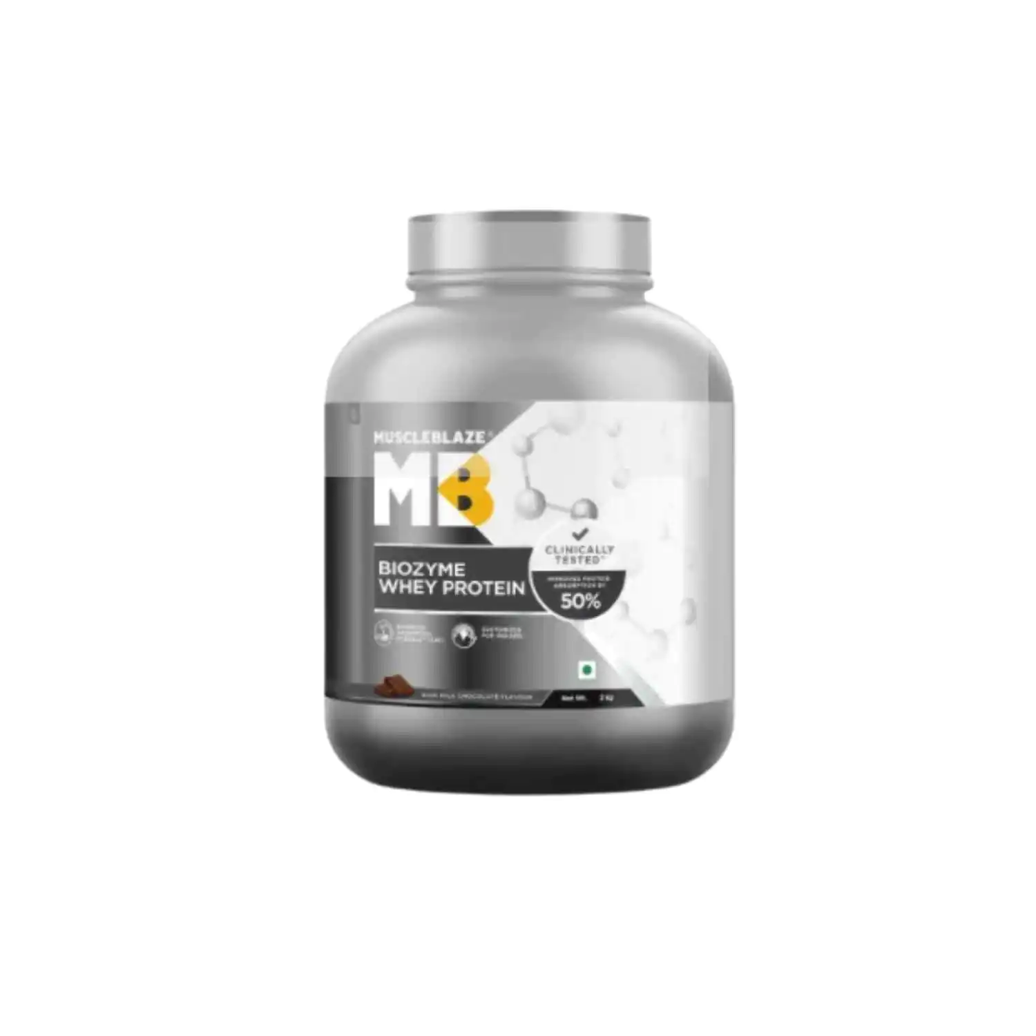 Biozyme Whey Protein 2kg Rich Milk Chocolate MuscleBlaze - Image 1