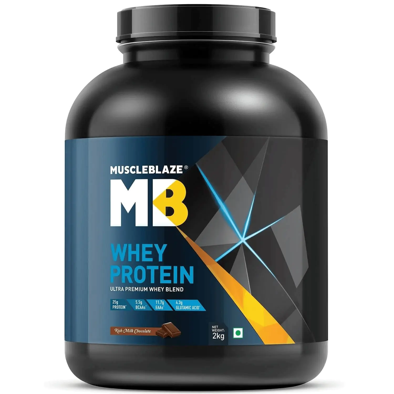 Whey Protein 2kg Rich Milk Chocolate MuscleBlaze - Image 2