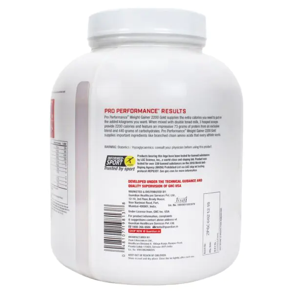 Pro Performance Weight Gainer 3kg Dark Chocolate GNC - Image 4