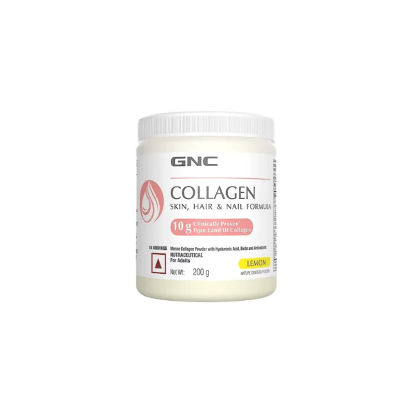 GNC Marine Collagen | 200 gm | 15 Servings | Highest Dosage of 10g Per Serving For Radiant & Youthful Skin | Reduces Fine Lines & Wrinkles | Added Hyaluronic Acid, Biotin & Vitamin C - Image 1