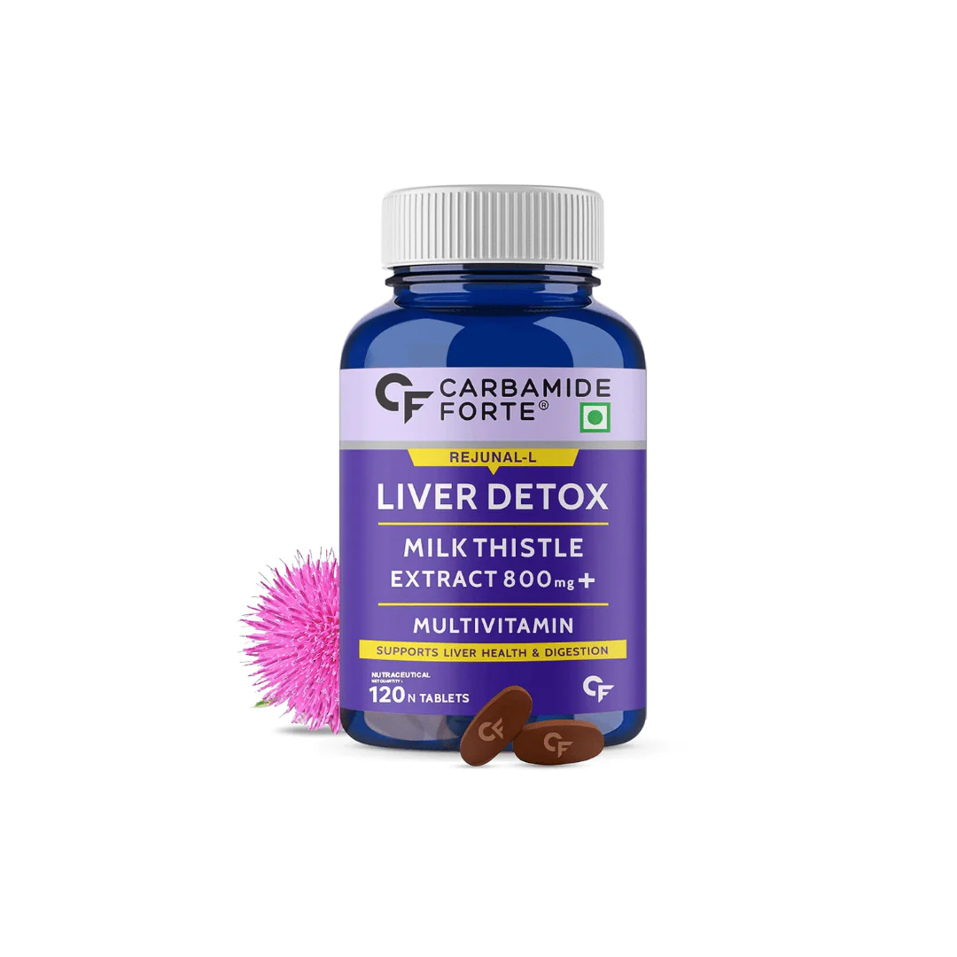 Carbamide Forte Liver Support Supplement with Milk Thistle Extract 800mg (30:1), Multivitamins & Amino Acid | Liver Detox Supplement –120 Veg Tablets - Image 1