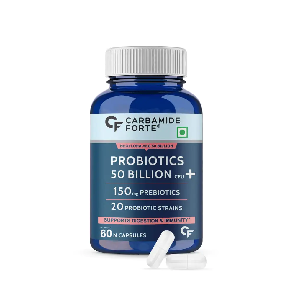 Carbamide Forte Probiotics Supplement 50 Billion for Women & Men – 60 Veg Capsules - Image 1