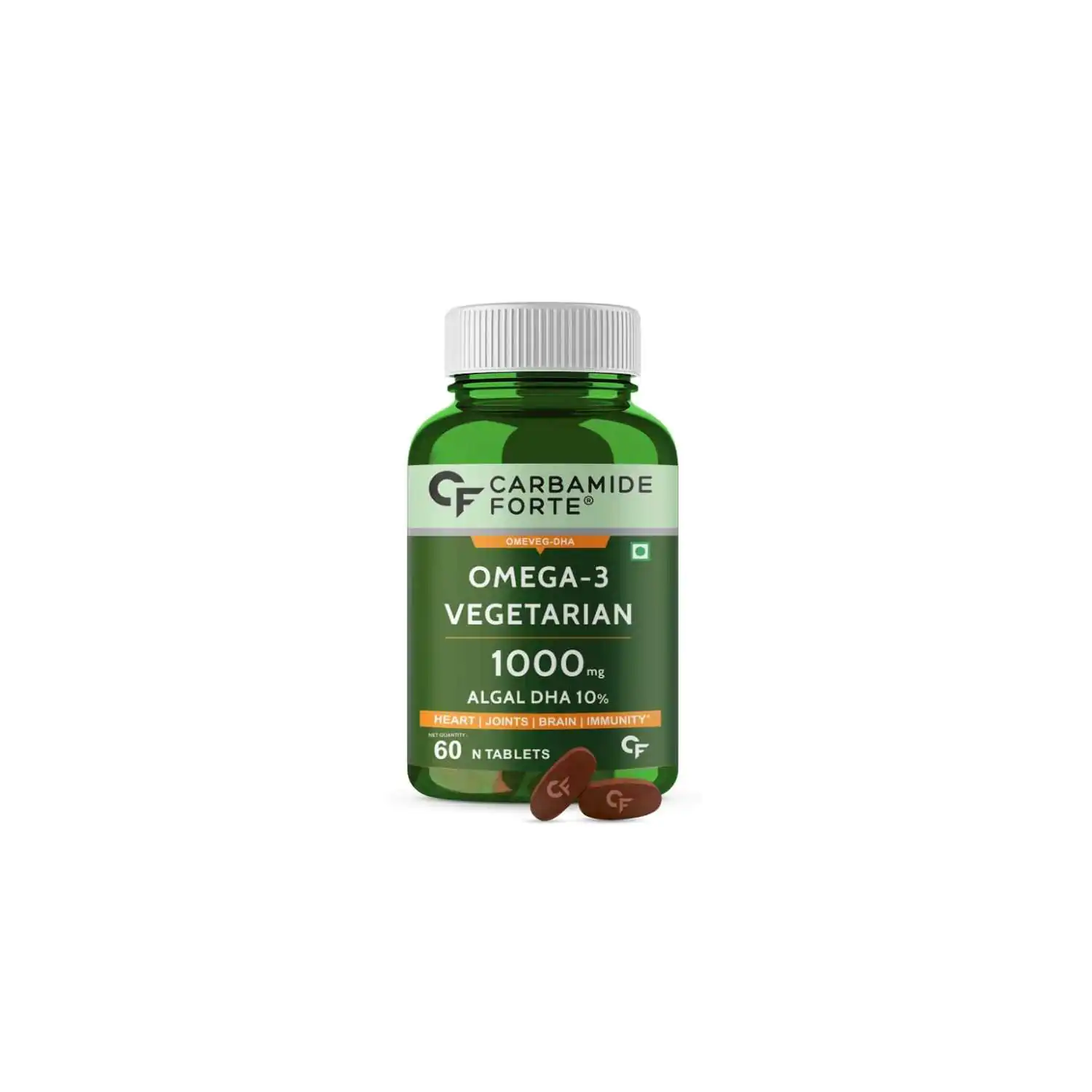 Carbamide Forte Veg Omega 3 1000mg - Tablets for Men & Women with Veg DHA | No Fish oil Used - 60 Veg Tablets - Image 1