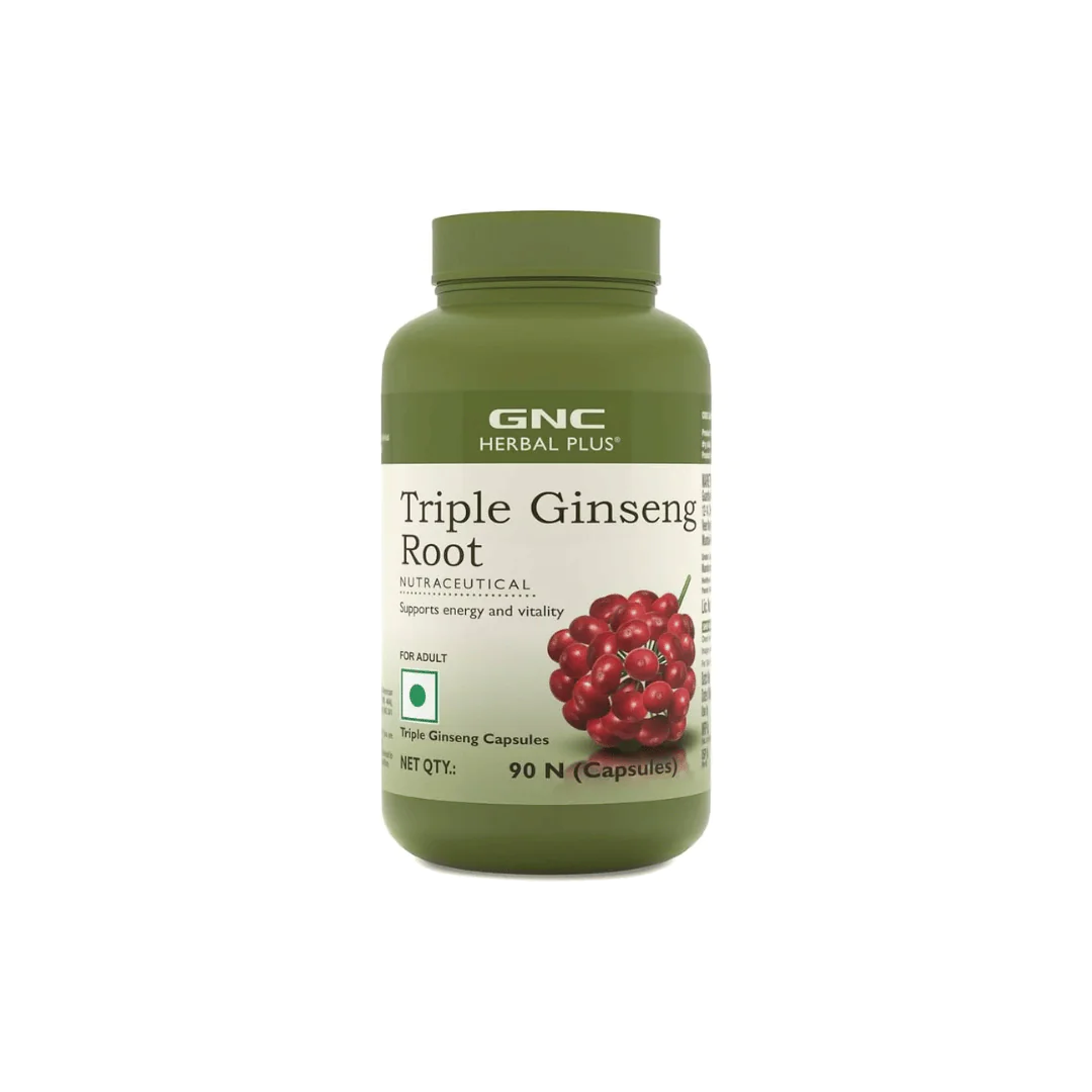 298 GNC Herbal Plus Triple Ginseng with Korean, American & Siberian Ginseng | 90 Capsules | Enhances Immunity | Boosts Strength & Stamina | Improves Alertness & Concentration | Formulated in USA - Image 1