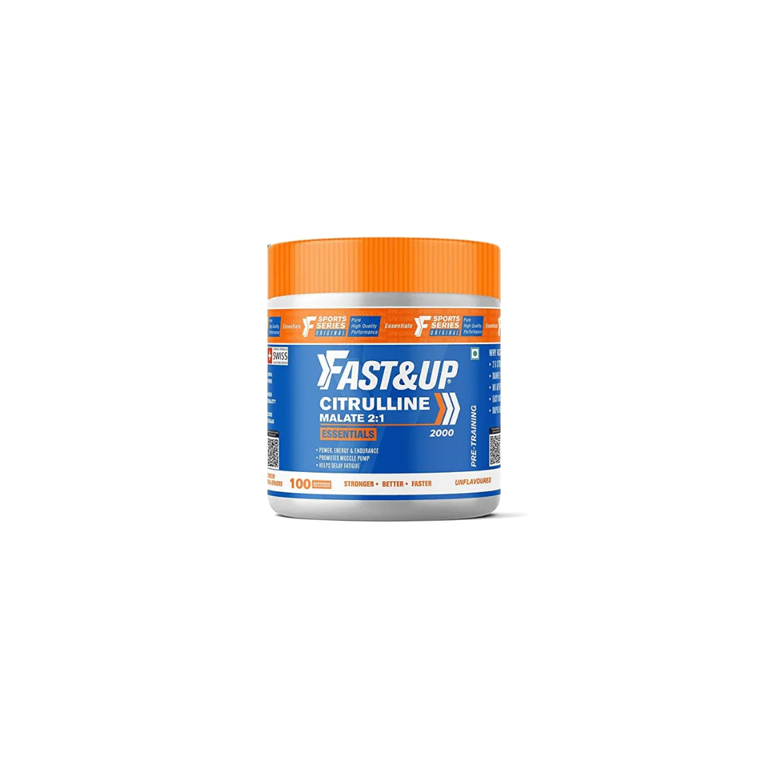 Fast&Up Citrulline (2000mg- 100 Servings, 200g) Citrulline Malate to Enhance Muscle Pump, Sustain Longer Workouts & Boost Recovery (Unflavored) - Image 1