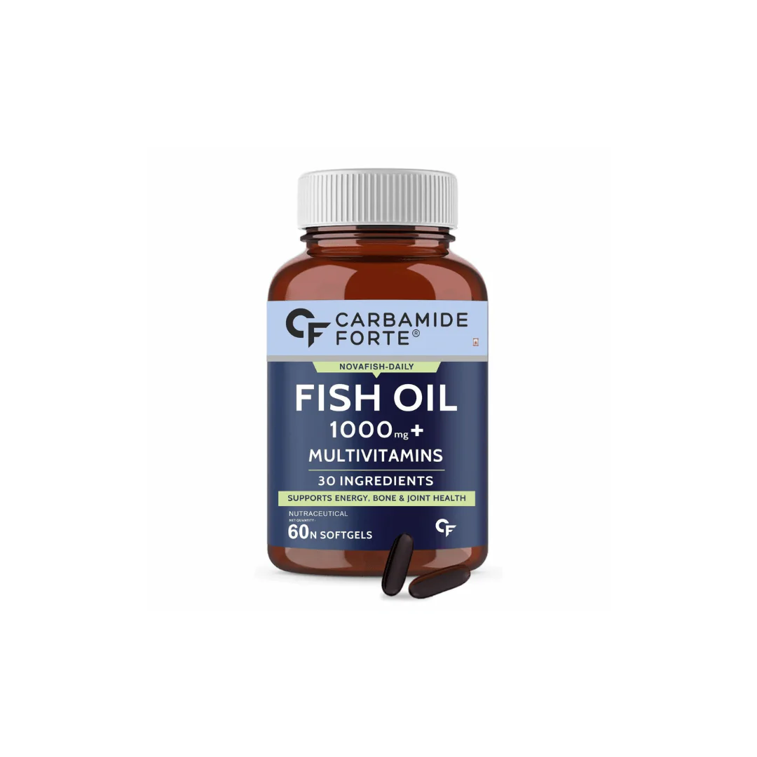 261 Carbamide Forte Fish Oil with Multivitamin and Omega 3 1000mg Capsules for Men & Women | Fish Oil And Multivitamin Combo with 30 Ingredients - 60 Softgel Capsules - Image 1